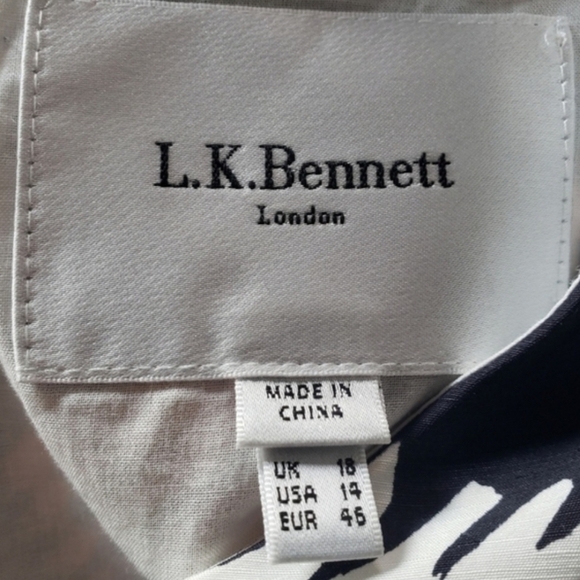 L.K. Bennett Printed Andrea Midi Dress, Size 14 - Picture 6 of 12